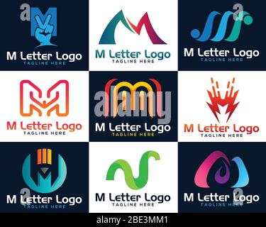 Design-Vorlagen für Symbole mit dem Logo von Letter M. Stock Vektor