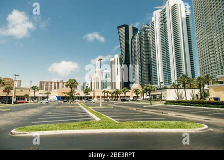 MIAMI, USA - 31. MÄRZ 2020 leere Straßen von Miami Downtown Stockfoto