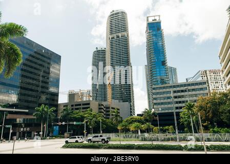 MIAMI, USA - 31. MÄRZ 2020 leere Straßen von Miami Downtown Stockfoto