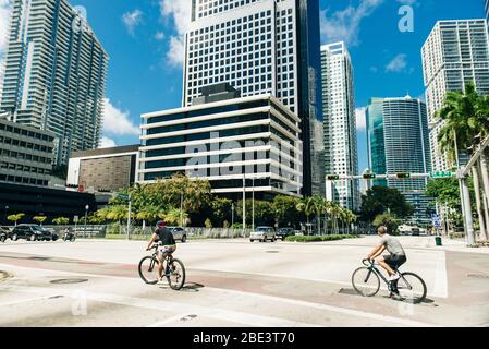 MIAMI, USA - 31. MÄRZ 2020 leere Straßen von Miami Downtown Stockfoto