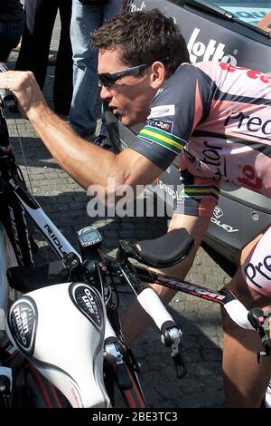 Robbie McEwen of Silence - Lotto während des Tirreno Adriattico 2007, Etappe 5 Radrennen, Civitanova Marche - Civitanova Marche Alta (ITT) (20.5 km ) am 18. März 2007 in Civitanova Marche,Italie - Foto Laurent Lairys / DPPI Stockfoto