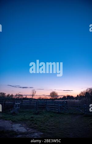 Sonnenuntergang rund um River Green, Thorpe St Andrew, Norwich, Norfolk Stockfoto