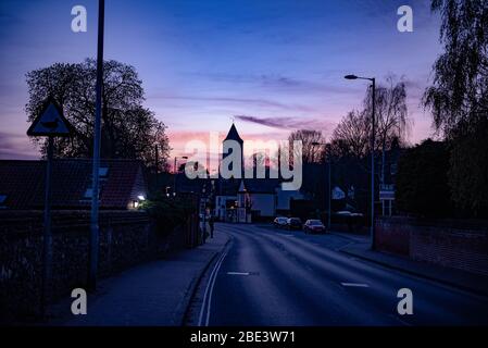 Sonnenuntergang rund um River Green, Thorpe St Andrew, Norwich, Norfolk Stockfoto