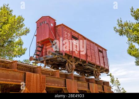 Holocaust-Zug in Yad Vashem in Jerusalem Stockfoto