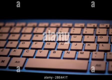 Computer-Tastatur für Online-Datensicherheit Stockfoto