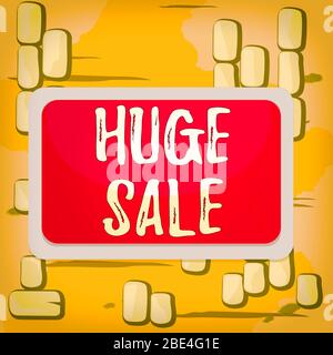 Word Writing Text riesige Verkauf. Business Foto präsentiert Putting Produkte auf hohen Rabatt Great price Black Friday Board Rechteck weißen Rahmen leer BL Stockfoto