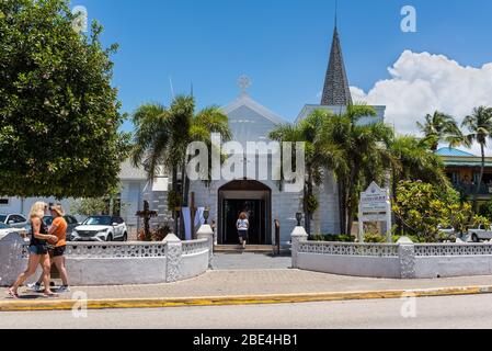 George Town, Grand Cayman Island, Großbritannien - 23. April 2019: Die Elmslie Memorial United Church in der Innenstadt von George Town, Grand Cayman, Cayman Islands, Briti Stockfoto