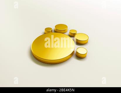 Logo 3D Grafik Gold abstrakt Kreise Bild Illustration Design Stockfoto