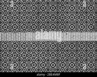 Gummistruktur. Teppich. Geometrische schwarz-weiß, Ornament mit Mosaik, auf dem Hintergrund der Wiederholung geraden Linien.Vektor EPS8. Stock Vektor