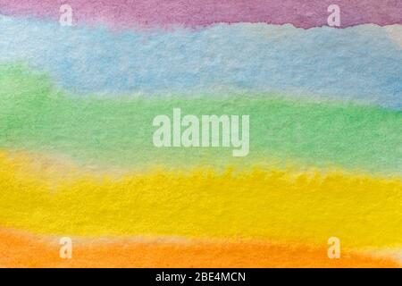 Regenbogen Aquarell Streifen.Hand gemalt Aquarell Hintergrund. Wasserfarben waschen. Abstrakte Malerei. Stockfoto