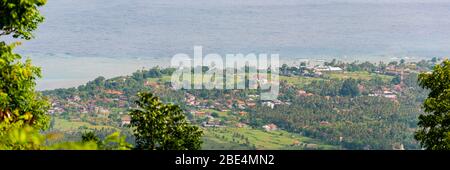 Horizontale Panoramasicht von Lovina in Bali, Indonesien. Stockfoto