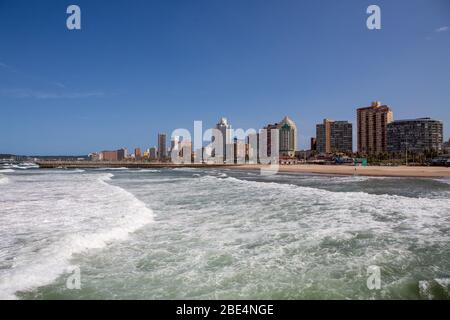 Durban, Südafrika direkt am Meer Stockfoto