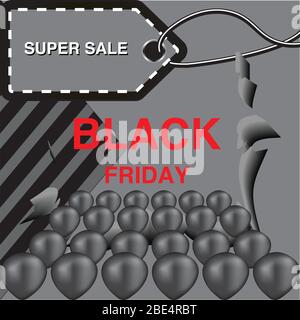 Schwarzer Freitag Verkauf Inschrift Entwurfsvorlage. Schwarzer Freitag-Banner. Vektor-illustration Stock Vektor