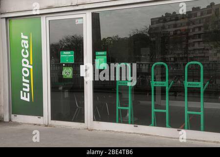 EUROPCAR AUTOVERMIETUNG , PARIS Stockfoto