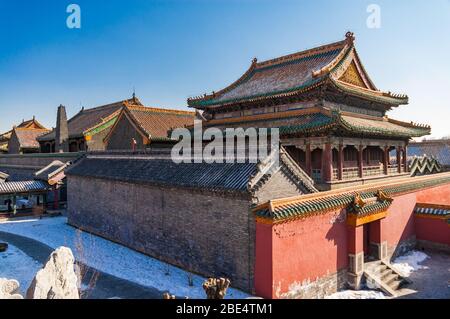 Gebäude im Kaiserlichen Palast von Shenyang, Provinz Liaoning, China. Stockfoto