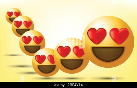 Set Realistisch, Emoji Emoticon. Vektorgrafik Stock Vektor
