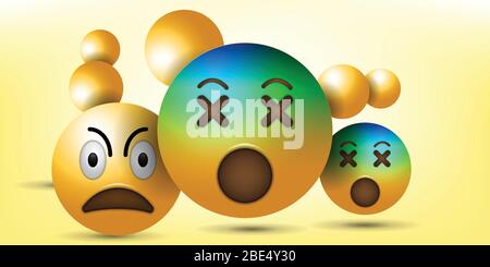 Set Realistisch, Emoji Emoticon. Vektorgrafik Stock Vektor