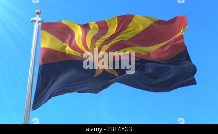 Flagge des Bundesstaates Arizona, Region der Vereinigten Staaten Stockfoto