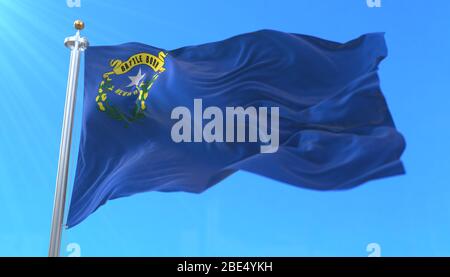 Flagge des Bundesstaates Nevada, Region der Vereinigten Staaten Stockfoto
