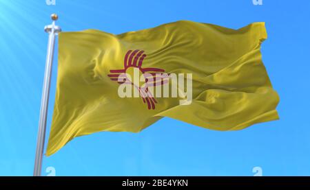Flagge des Bundesstaates New Mexico, Region der Vereinigten Staaten Stockfoto