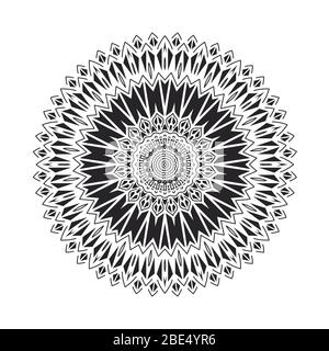 Kreismuster in Form von Mandalas für Henna, Mehndi, Tattoo, Dekoration. Dekorative Ornament in ethnischen orientalischen Stil. Malbuch Seite. Stock Vektor