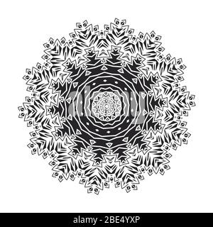 Kreismuster in Form von Mandalas für Henna, Mehndi, Tattoo, Dekoration. Dekorative Ornament in ethnischen orientalischen Stil. Malbuch Seite. Stock Vektor