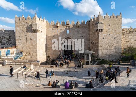 Das Damaskus-Tor in Jerusalem Stockfoto