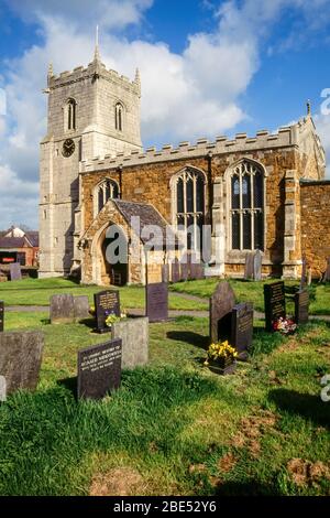 Alte Eisenstein Pfarrkirche St. Andrew im Dorf Twyford in Leicestershire, England, Großbritannien Stockfoto