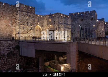 Das Jaffa-Tor in Jerusalem Stockfoto