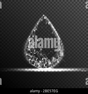 Öltropfen aus Punkt und Linie verbinden. Lichteffekt. vektor-Illustration, isoliert auf transparentem Hintergrund Stock Vektor