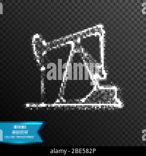 Ölpumpenbuchsen von Punkt und Linie. Lichteffekt. Vektordarstellung, isoliert auf transparentem Hintergrund Stock Vektor