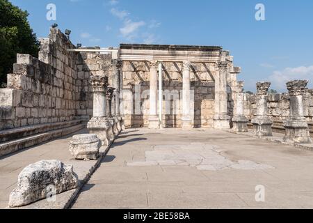 Die kapernaum-Synagoge in Israel Stockfoto