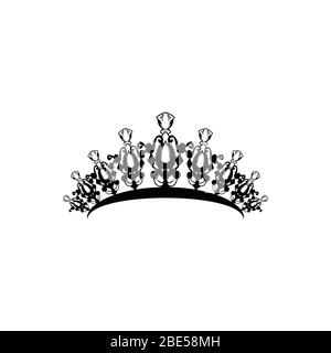 Princes Tiara Krone oder Royal diadem Logo Ideen. Inspiration Logo Design. Darstellung Des Vektor-Vorlagenbildes. Isoliert Auf Weißem Hintergrund Stock Vektor