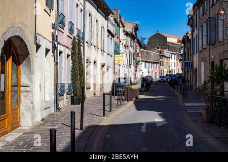 Auf dem Weg zum Cite de Carcassonne, Haute Garonne, Frankreich Stockfoto