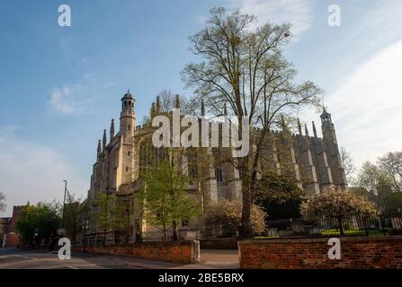 Eton, Windsor, Großbritannien. April 2020. In diesem Jahr wird nach der Coronavirus Pandemie kein Ostersonntag in der Eton College Chapel abgehalten. Kredit: Maureen McLean/Alamy Live News Stockfoto