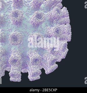 3D-Abbildung des Coronavirus. Abbildung zeigt Struktur-Virus. Stockfoto