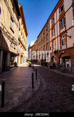 Enge Straßen, Toulouse, Frankreich Stockfoto