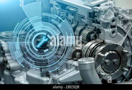 Automatikgetriebe mit Service-Symbol Stockfoto