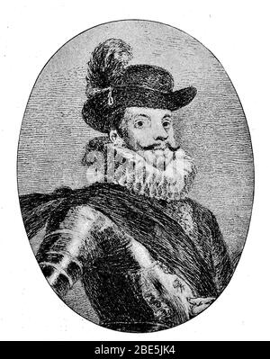 Philipp III., Felipe III., 14. April 1578 - 31. März 1621, war ein Monarch aus der spanischen Linie des Hauses Habsburg, König von Spanien / Philipp III., Felipe III., 14. 1578. Bis 31. April. März 1621, war ein Monarch aus der spanischen Linie des Hauses Habsburg, König von Spanien, Historisch, digital verbesserte Reproduktion eines Originals aus dem 19. Jahrhundert / digitale Reproduktion einer Originalvorlage aus dem 19. Jahrhundert Stockfoto