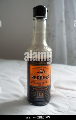 Flasche Lea und Perrins Sauce Stockfoto