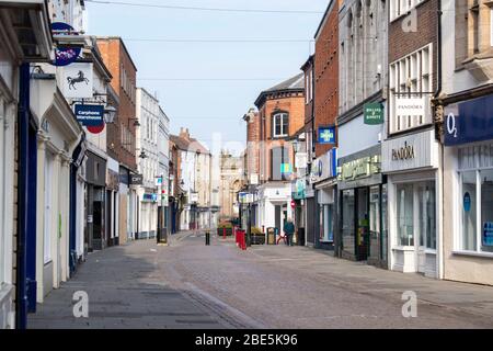Leere Stodman Street in Newark on Trent während der Sperrung des Coronavirus, April 2020 Nottinghamshire England UK Stockfoto