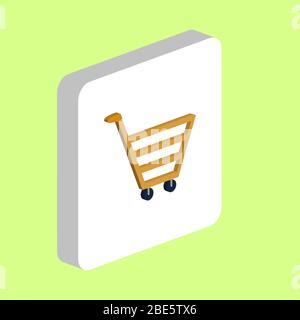 Warenkorb einfachen Vektor icon. Abbildung: Symbol Design Template für web mobile UI-Element. Perfekte Farbe isometrische Piktogramm auf 3d-weißes Quadrat. Stock Vektor