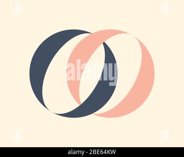 Flache Vektorgrafik „'Soulmates'“. Stilvolles Design für Hochzeit / Engagement für Ihre kreativen Projekte. Stock Vektor