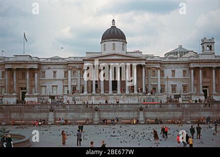 The National Gallery, Trafalgar Square, April 1979, London, England, Großbritannien Stockfoto