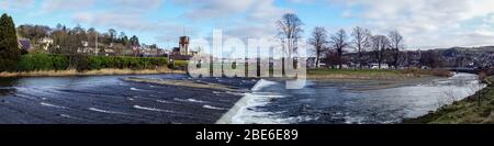 Coble Cauld, River Teviot, Hawick Stockfoto