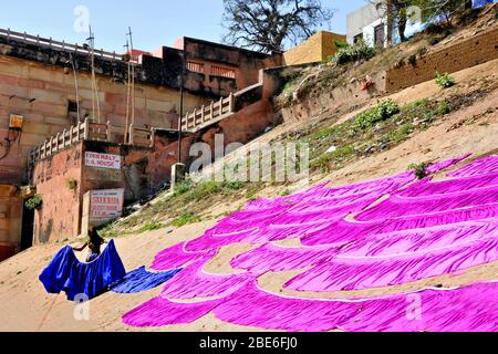 dhobi Ghat in varanasi uttar pradesh indien Stockfoto