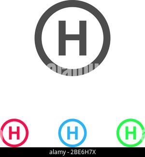 Helikopter Landung Symbol flach. Farbpiktogramm auf weißem Hintergrund. Vektor-Illustration Symbol und Bonus-Symbole Stock Vektor
