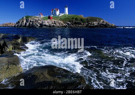 Nubble Lighthouse, Cape Neddick Light Station, York Beach, Maine Stockfoto