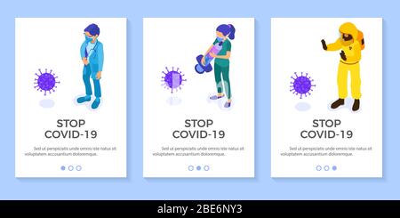 Ärzte in schützender Schutzhülle stoppen Coronavirus Stock Vektor