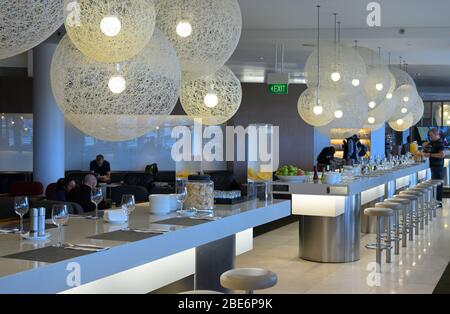 Die Qantas oneworld Business Class Lounge, Sydney (Kingsford Smith) Airport AUS Stockfoto